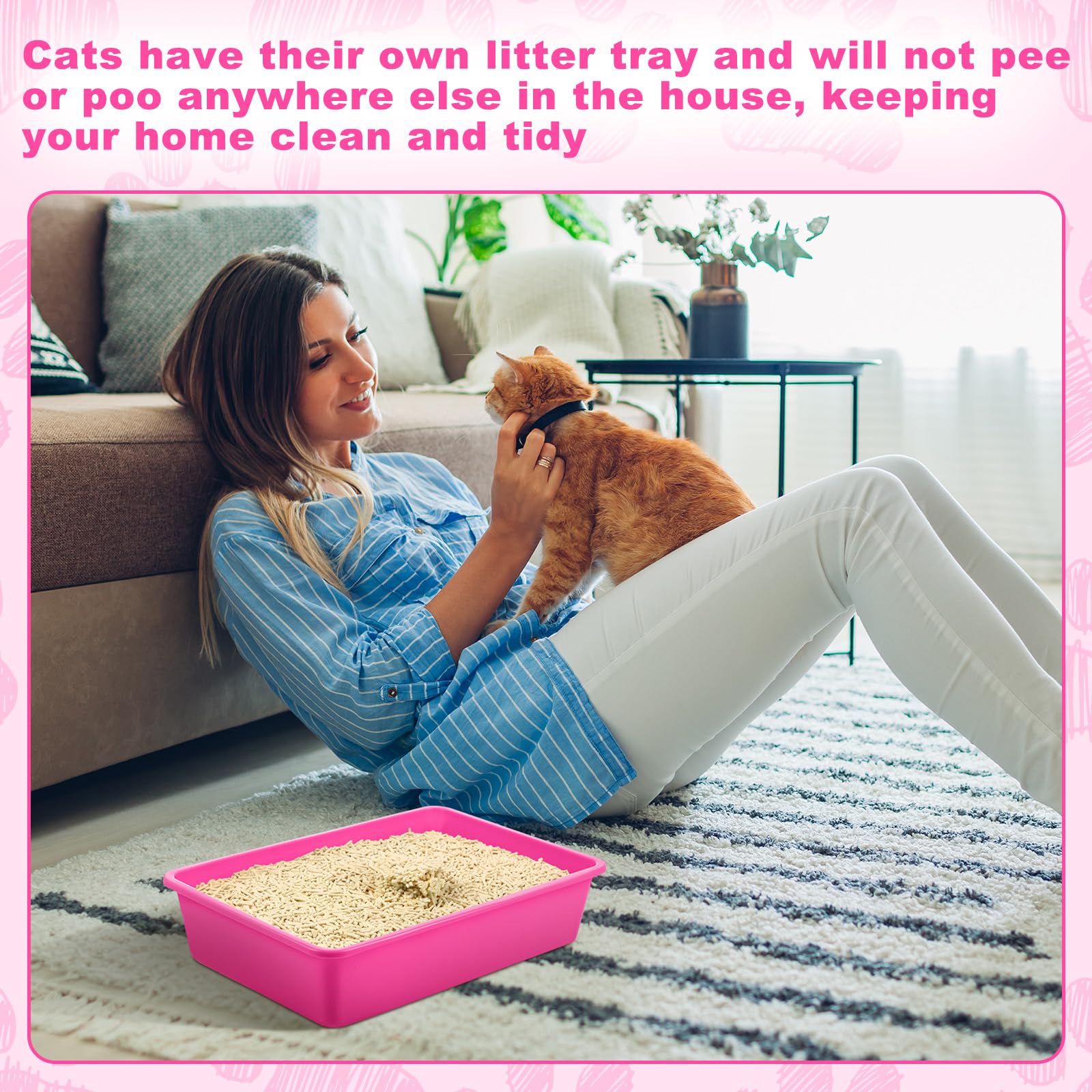 Amyhill wide usage open cat litter tray for versatile indoor use.