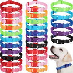 Amylove 27 Pcs dog collar bulk pack in bright colors for multi-pet wear.