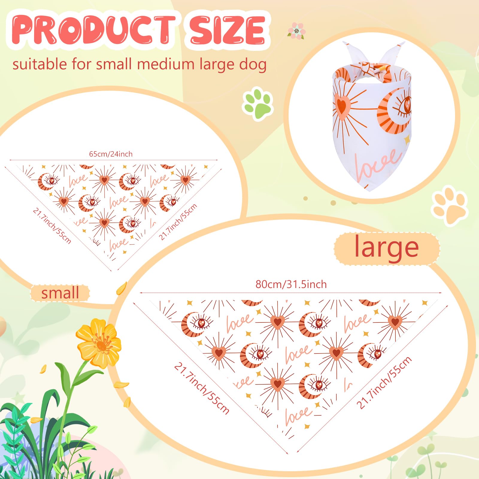 Amylove floral pattern bandana closeup highlights vibrant spring motifs for daily wear.