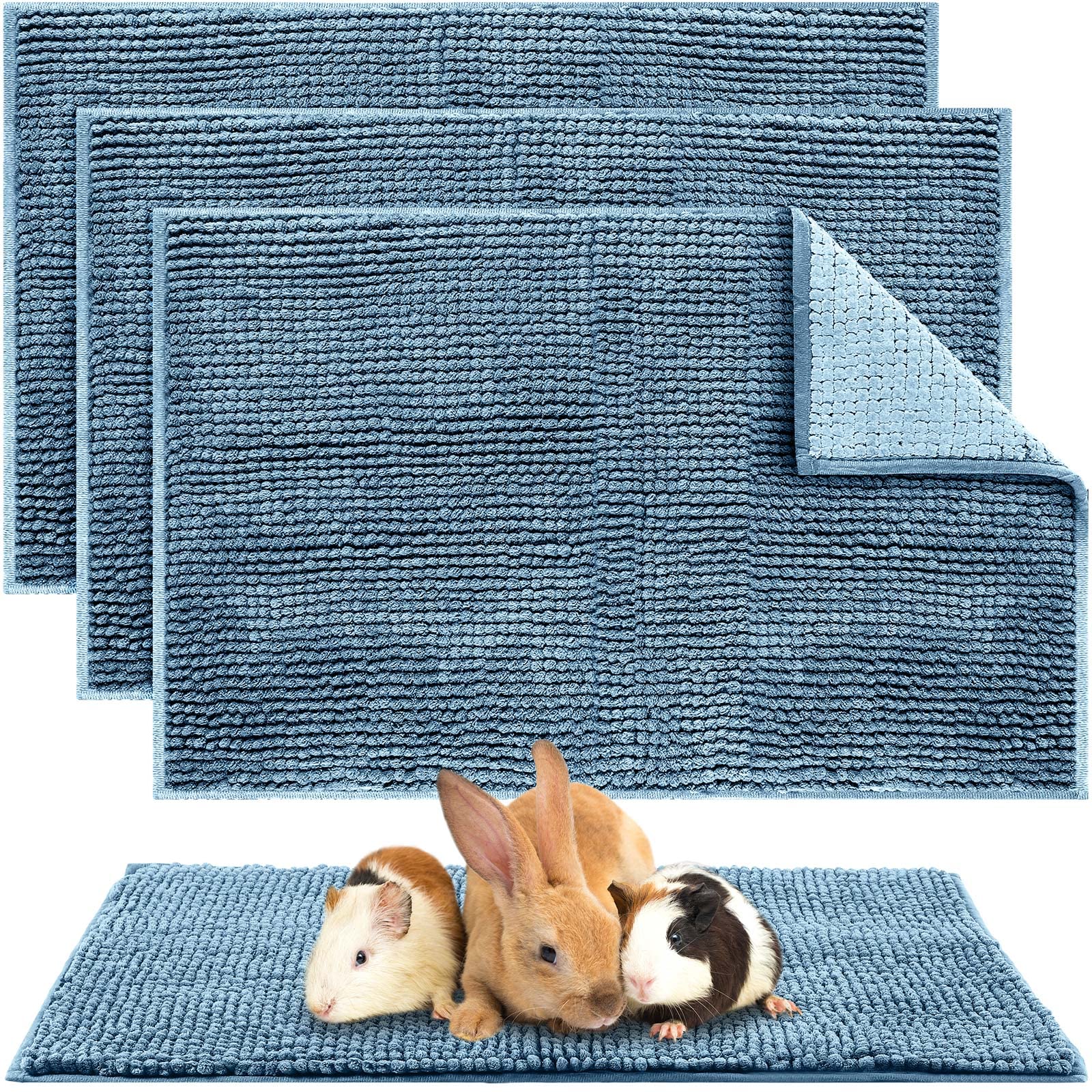 Amylove guinea pig cage liner 16x24 blue rectangular provides soft, cozy bedding.