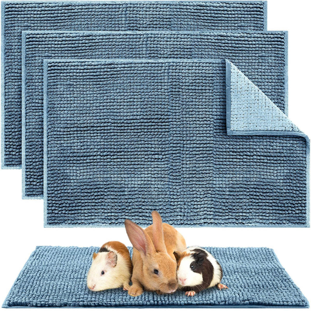 Amylove guinea pig cage liner 16x24 blue rectangular provides soft, cozy bedding.