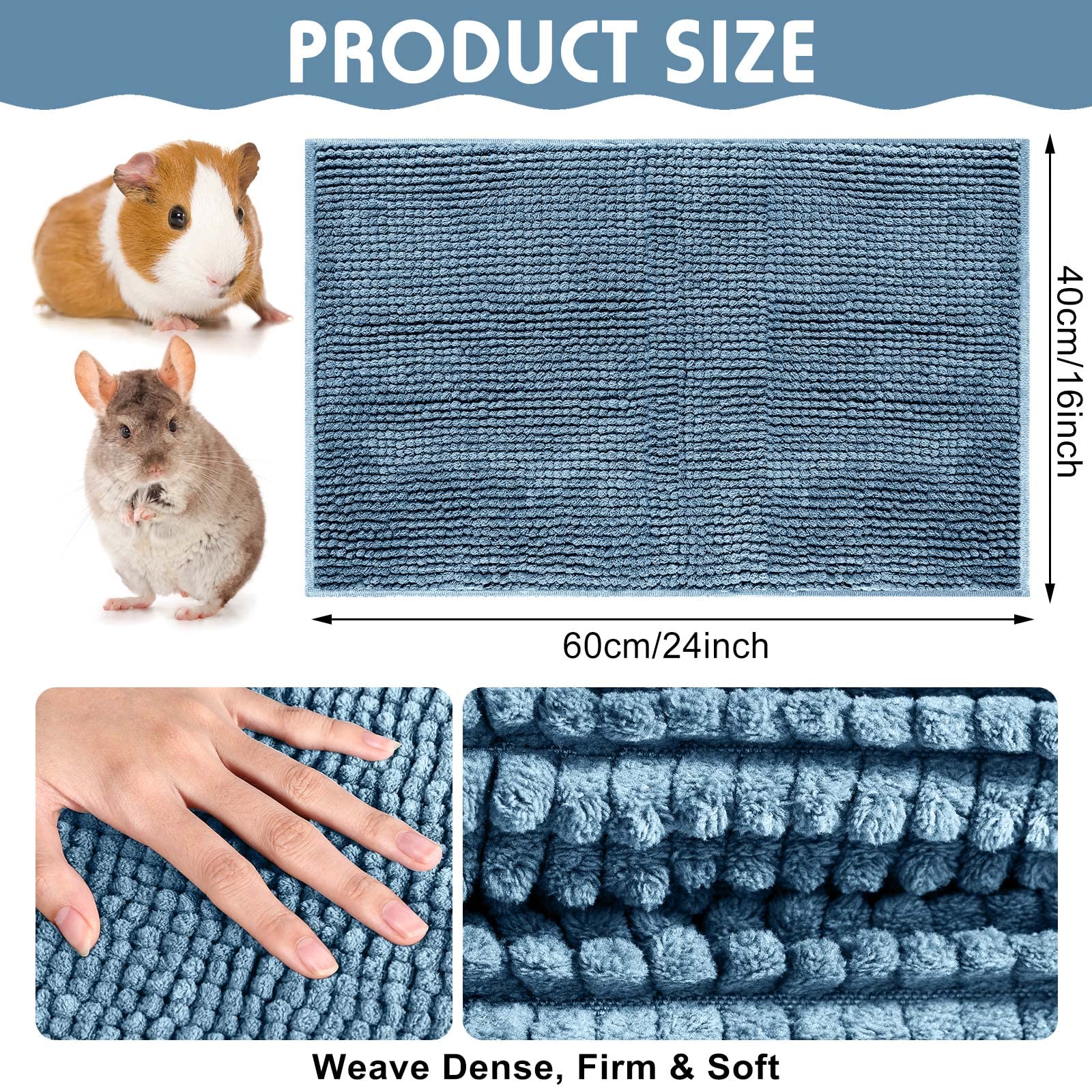 Amylove cage liner absorbs spills with microfiber chenille for clean, dry small pets.