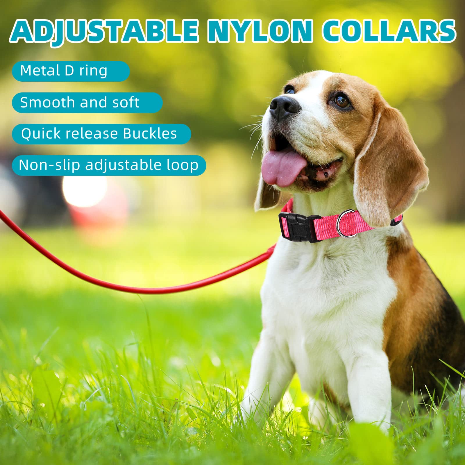 Amylove nylon webbing collar texture closeup with durable stitching and comfort
