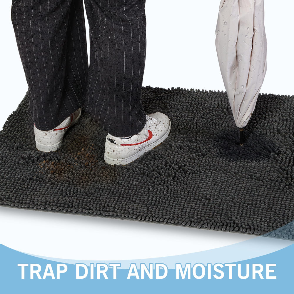 Amyracel dirt trapping door mat closeup highlights absorbent microfiber pile and dirt trapping