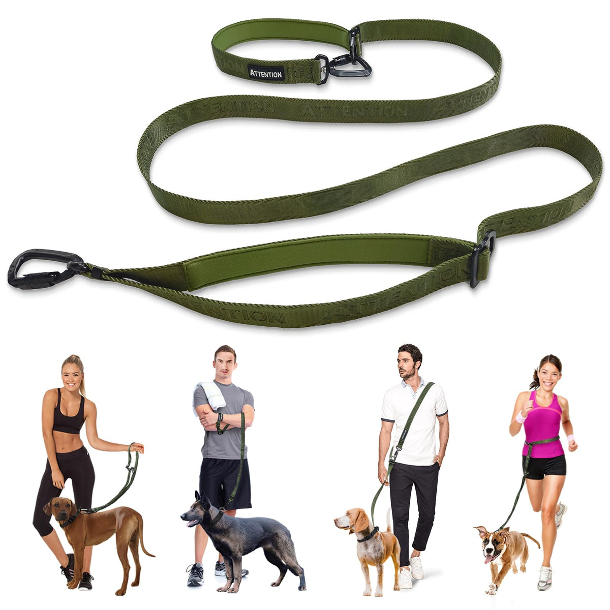 ANAFNI heavy-duty tactical dog leash 6in1 setup for versatile hands-free walking and training.