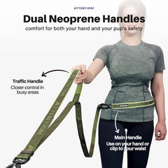 ANAFNI heavy-duty tactical dog leash cross-body carry for secure, hands-free control.