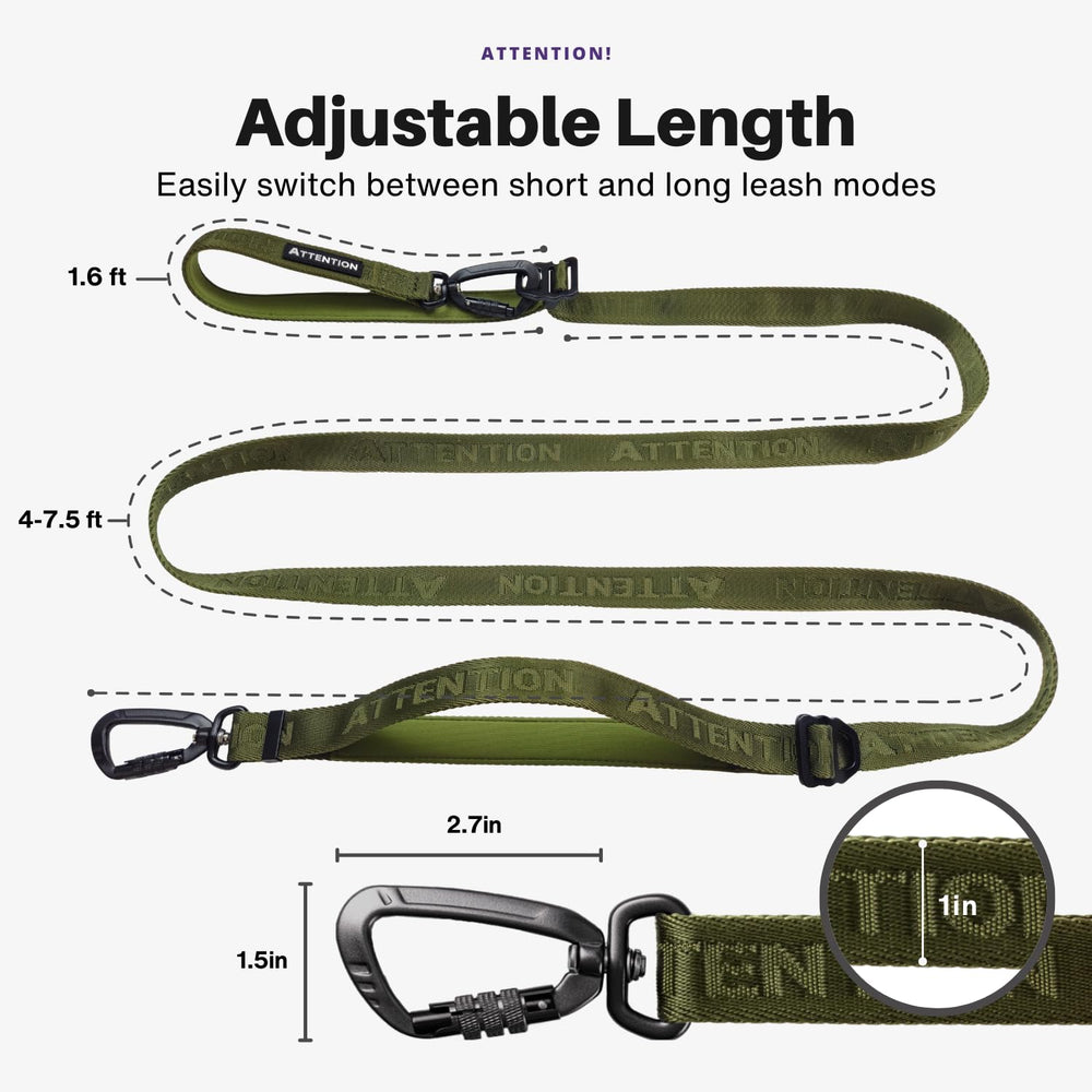 ANAFNI heavy-duty tactical dog leash padded handles for reduced wrist fatigue.