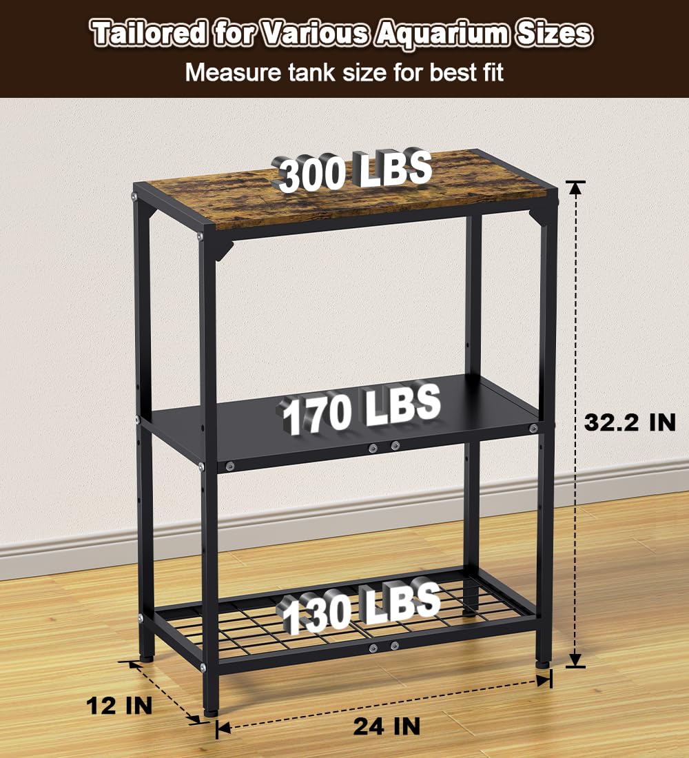 AnBaiMei 20-Gallon Stand adjustable middle shelf enables flexible layout