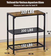 AnBaiMei aquarium stand adjustable-shelves - flexible height to fit varied tank setups