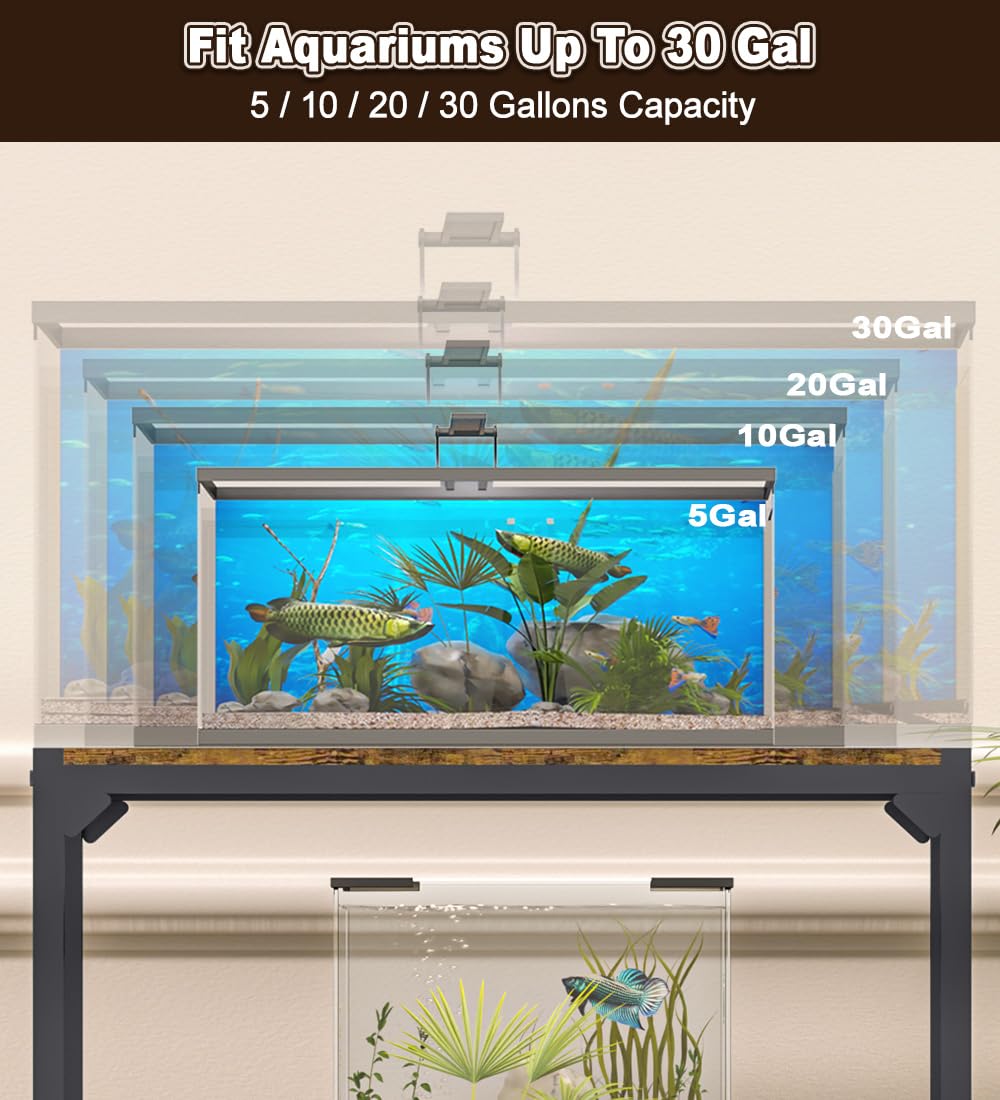 AnBaiMei aquarium stand storage-shelves - optimize space with dedicated bottom, middle, and top tiers