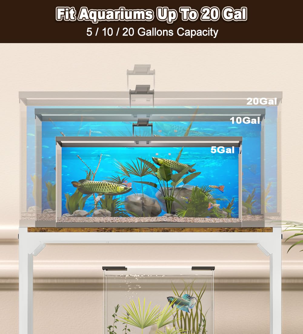 AnBaiMei adjustable-height middle shelf demonstrates versatile setup for tank heights