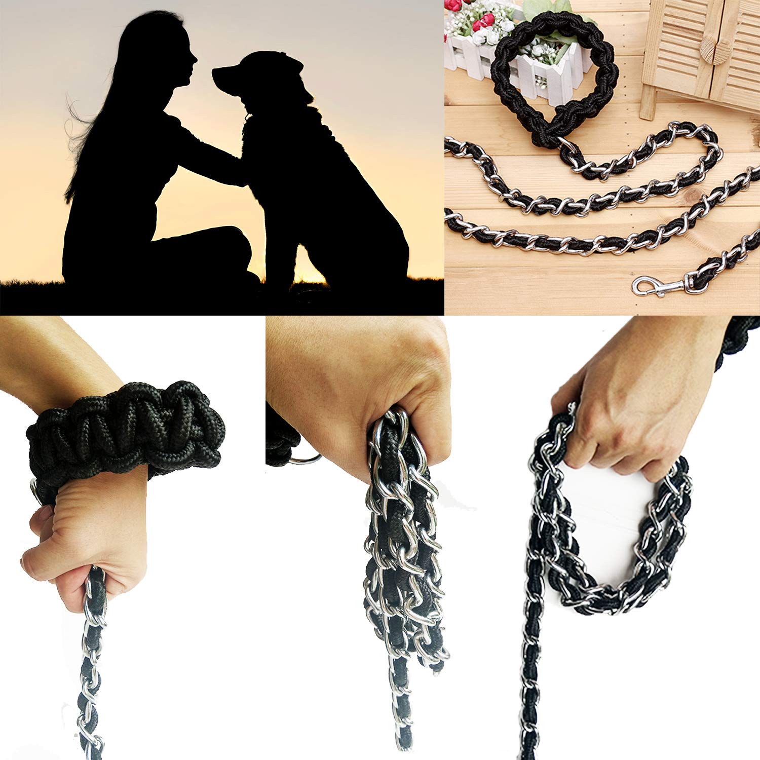 AncBace large-dog leash suitable for dobermans, boxers, and shepherds.