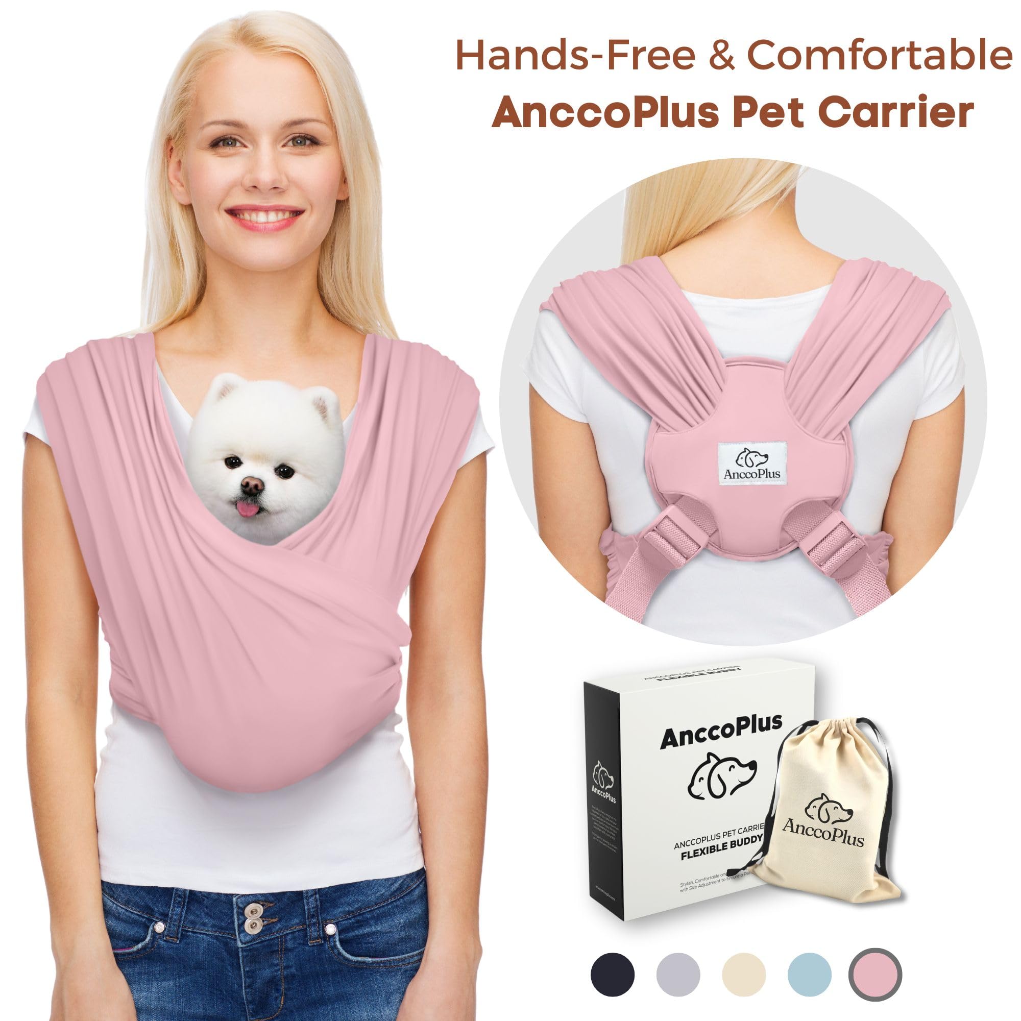AnccoPlus back view sling pink — secure ergonomic daily wear.