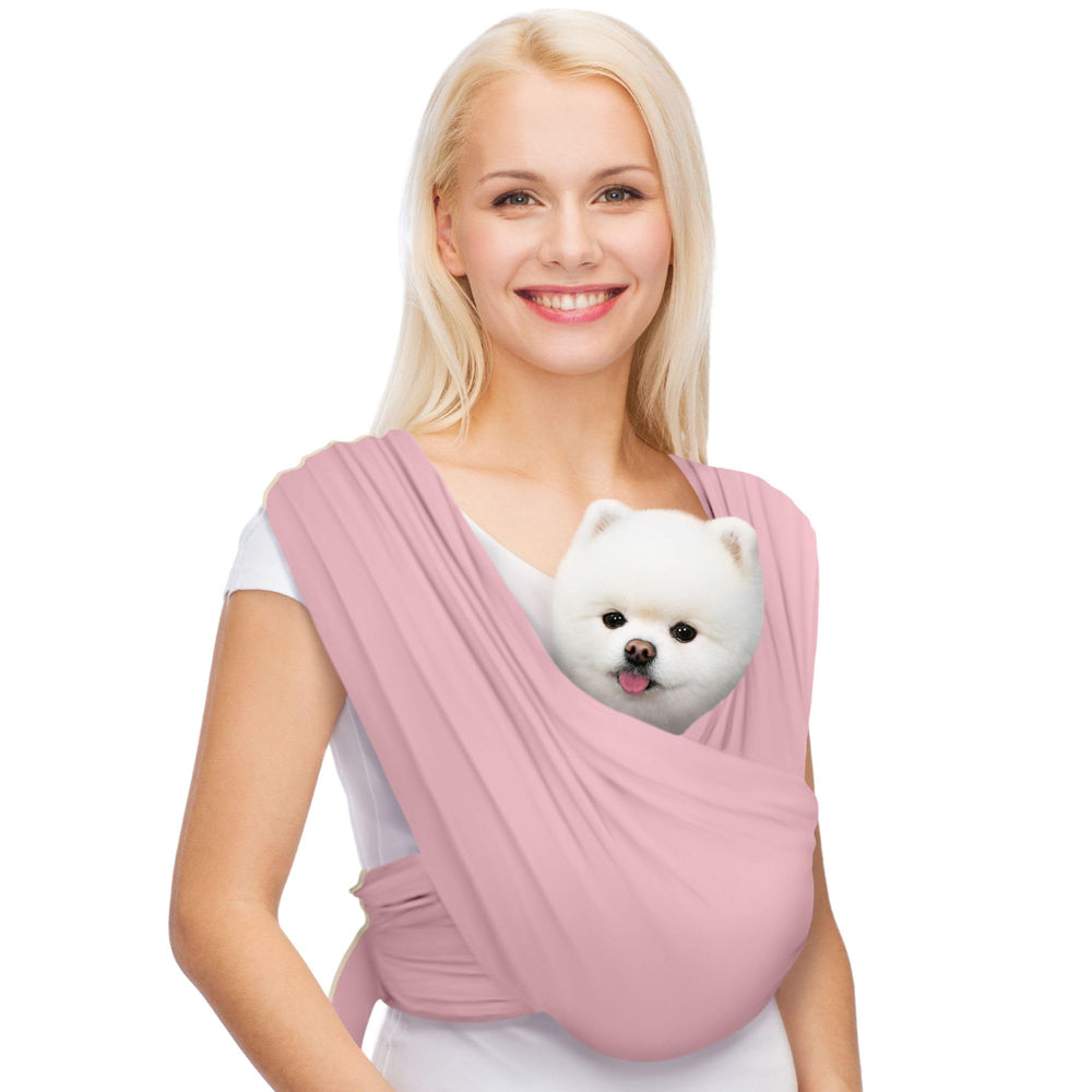 AnccoPlus front-facing sling pink — hands-free comfort for small dogs.