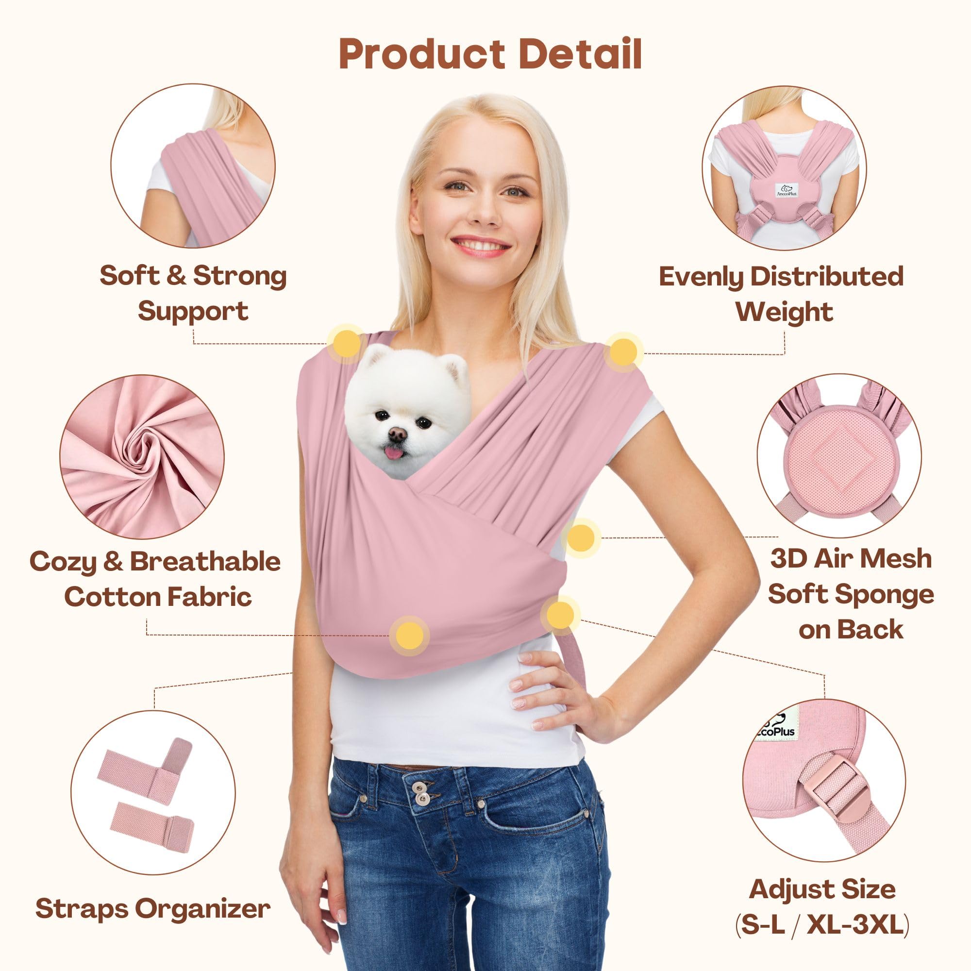 AnccoPlus inner sponge padding pink — soft cushioning against your body.