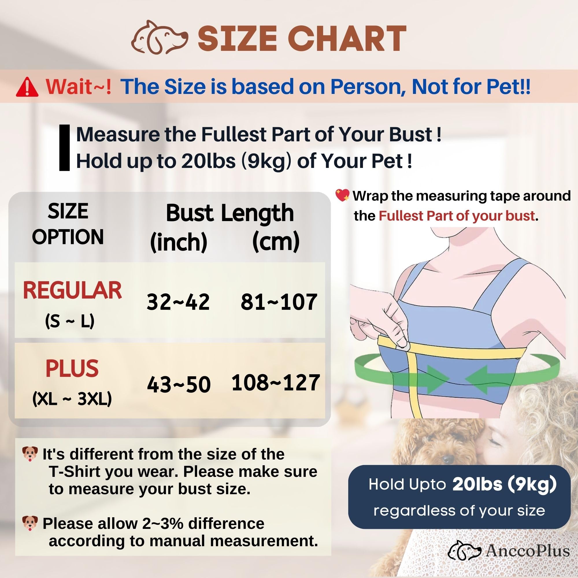 AnccoPlus worn-by-pet pink sling — close-contact transport with adjustable fit.