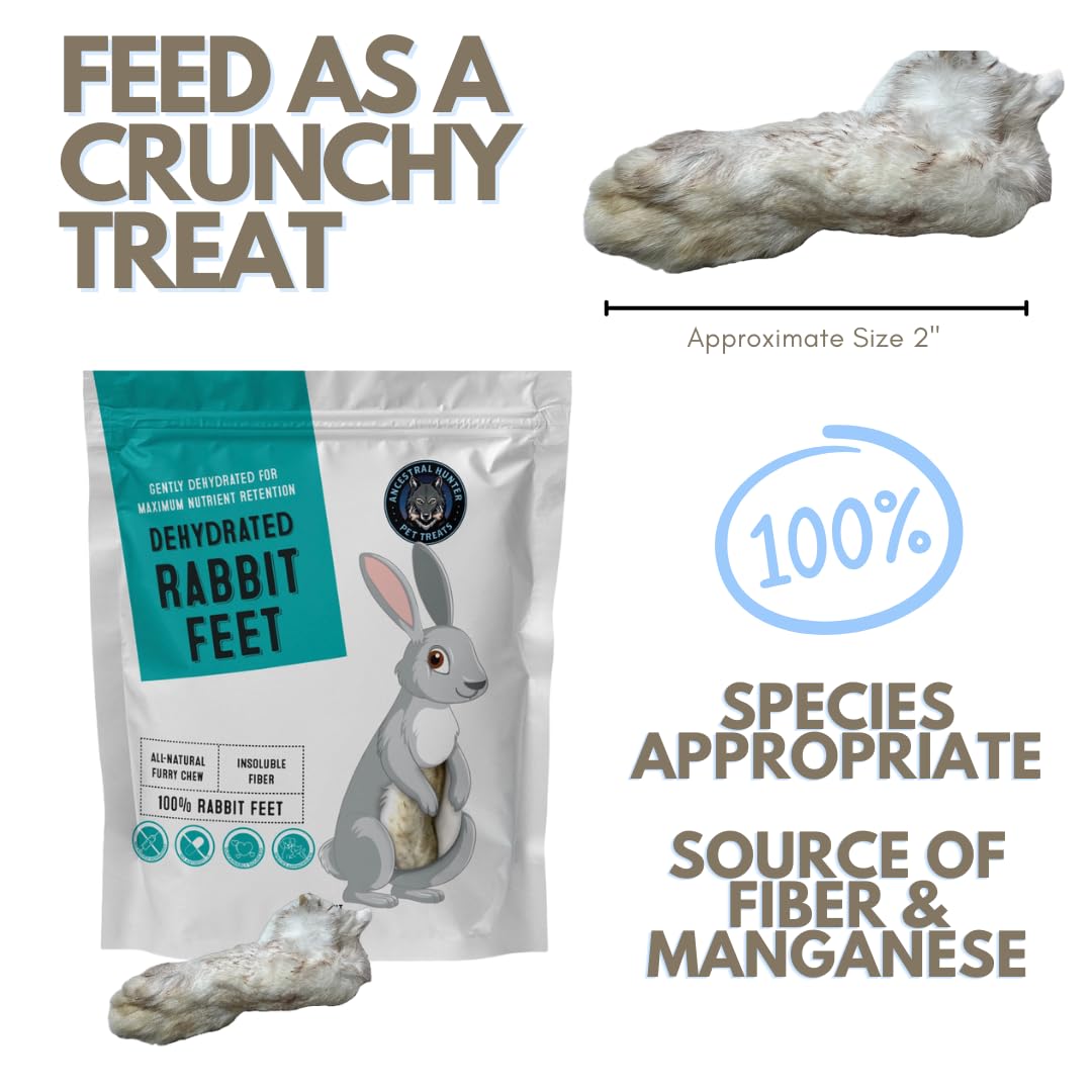 Ancestral Hunter USA farms image shows ethically sourced rabbit feet from South Carolina.