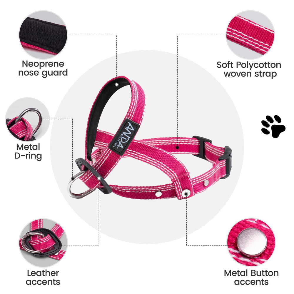 ANDA Ultra-Light headcollar close-up shows neoprene nose pad for reduced friction