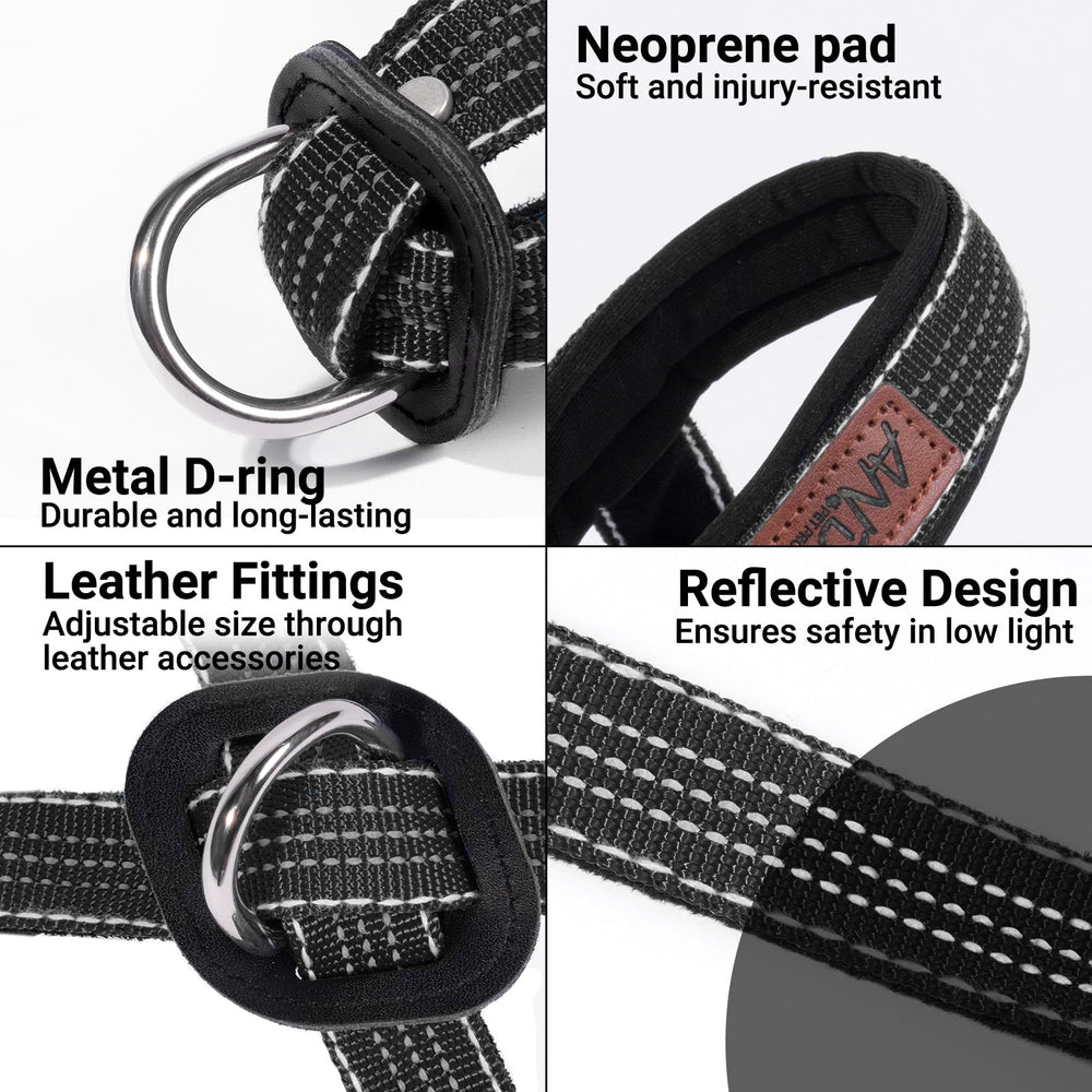 ANDA Ultra-Light Headcollar black adjustable straps demonstrating easy size customization.