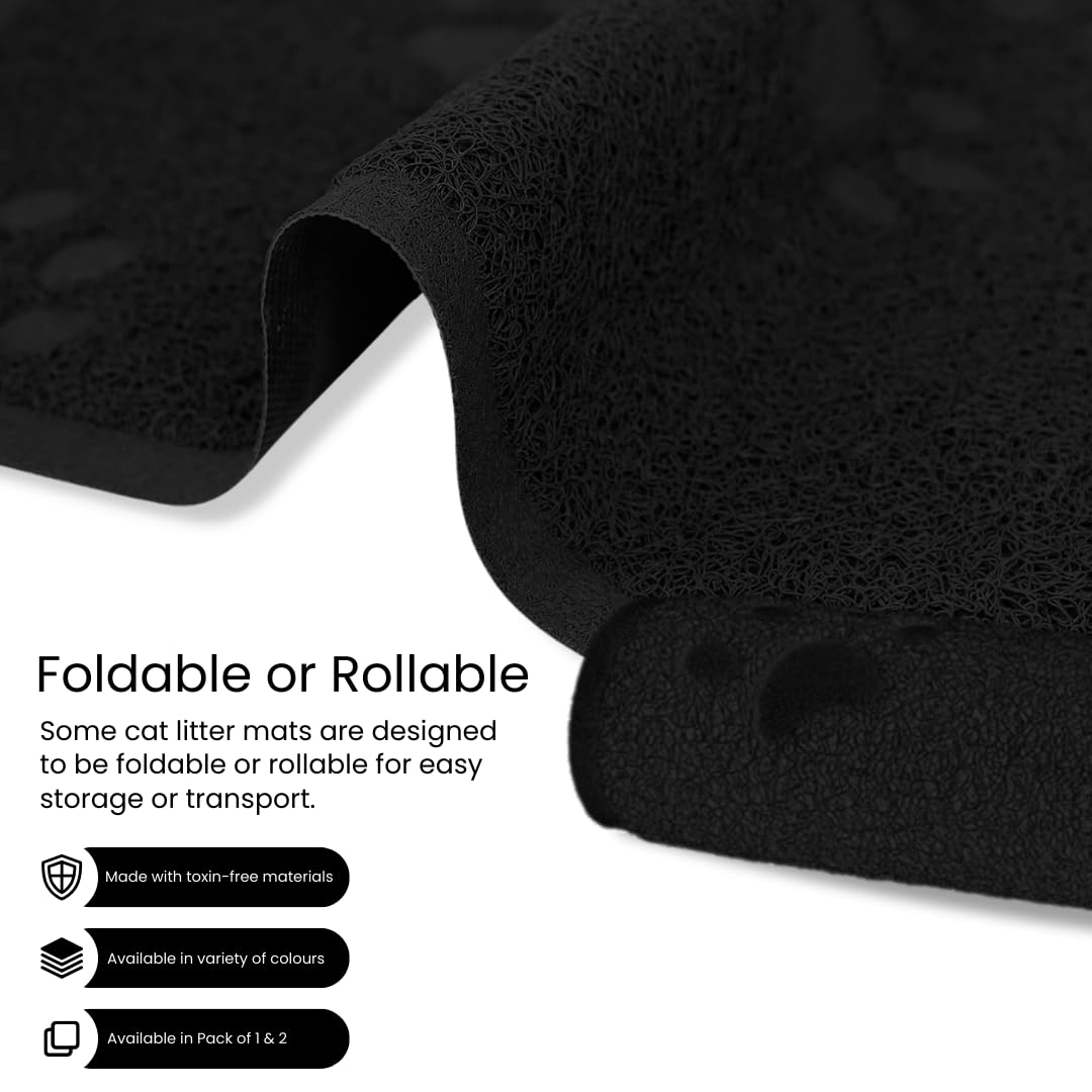 Andalus Brands Jumbo Cat Litter Mat dimensions 47x35 provide ample coverage around the box.