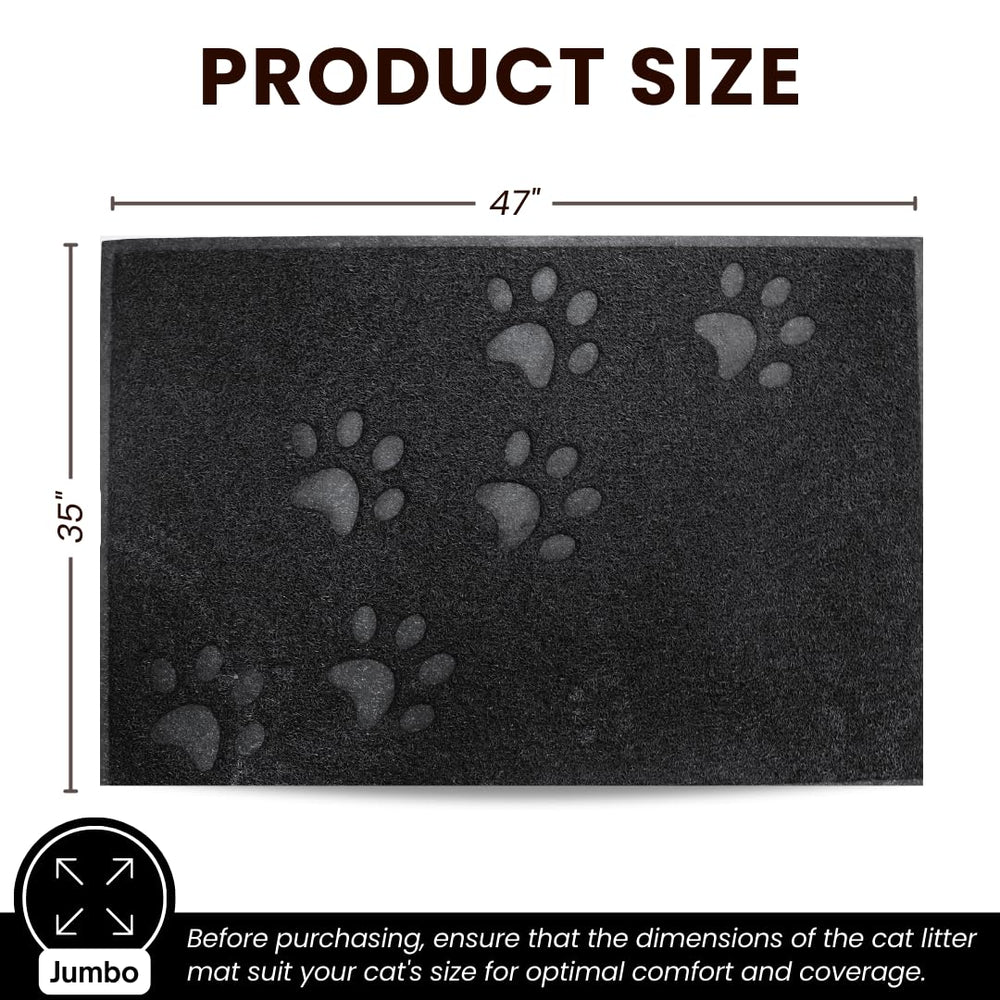 Andalus Brands Jumbo Cat Litter Mat non-slip back emphasizes secure placement and reduced litter scatter.