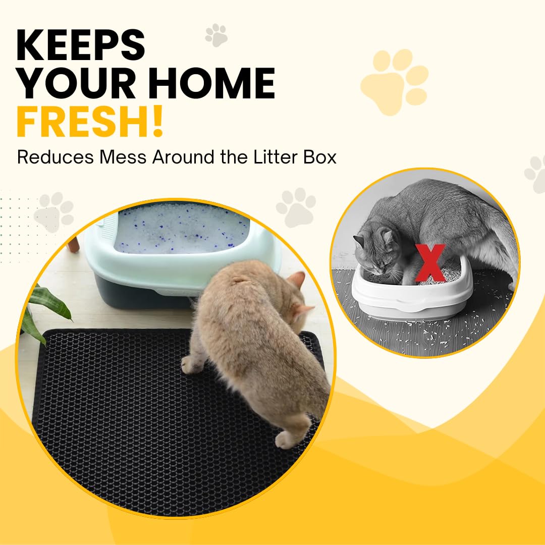 Andalus Brands Large Cat Litter Mat grey color blends with decor.