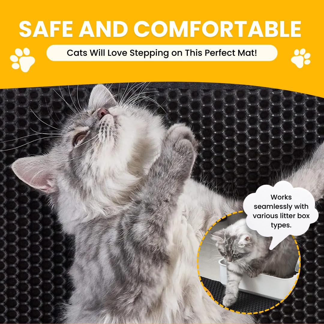 Andalus Brands Large Cat Litter Mat under litter box protects floors from spills.