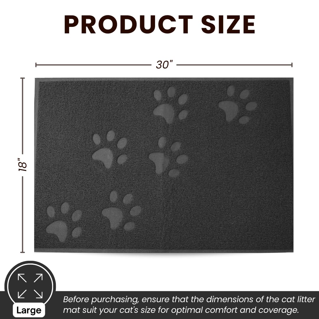 Andalus Cat Litter Mat under box demonstrates anti-slip backing