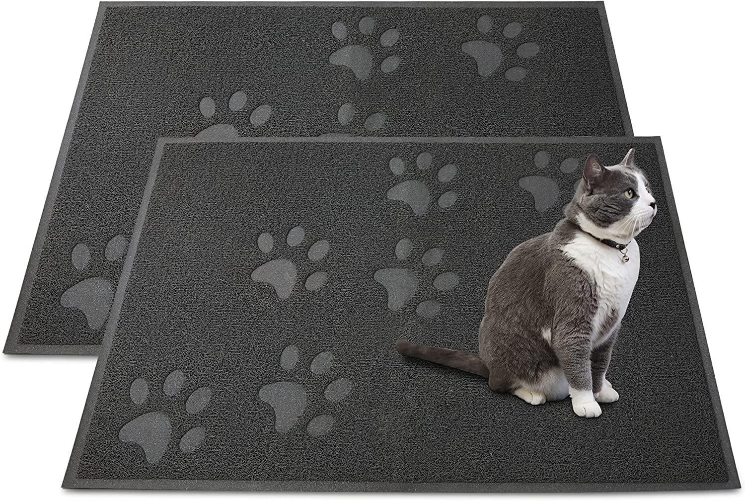 Andalus Large Cat Litter Mat front view shows two-pack mats for efficient litter capture.
