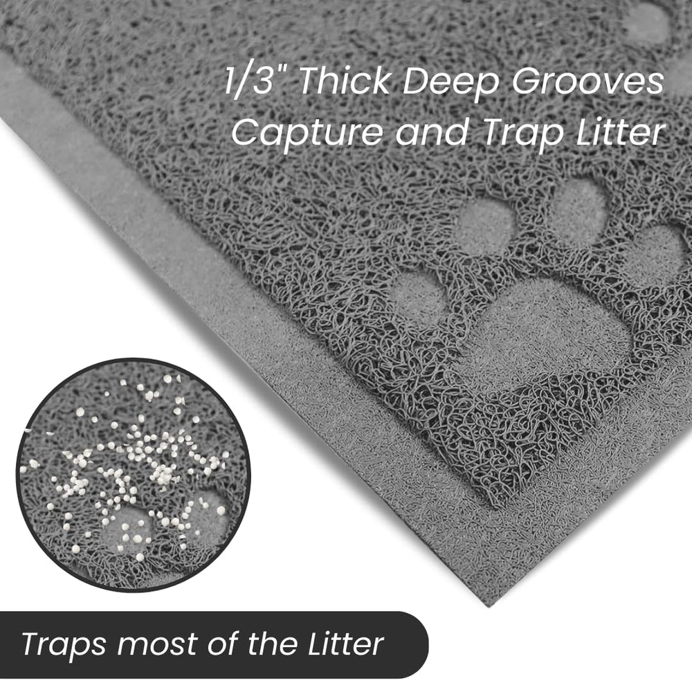 Andalus Soft rubberized material litter-trap emphasizes dirt capture and paw brushing as cats pass.