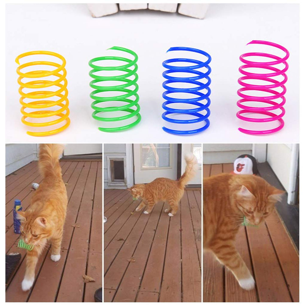 Andiker interactive cat spiral toy blue spring energizes kitties during playtime