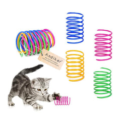 Andiker interactive cat spiral toy, yellow spring, bright attractant for chasing