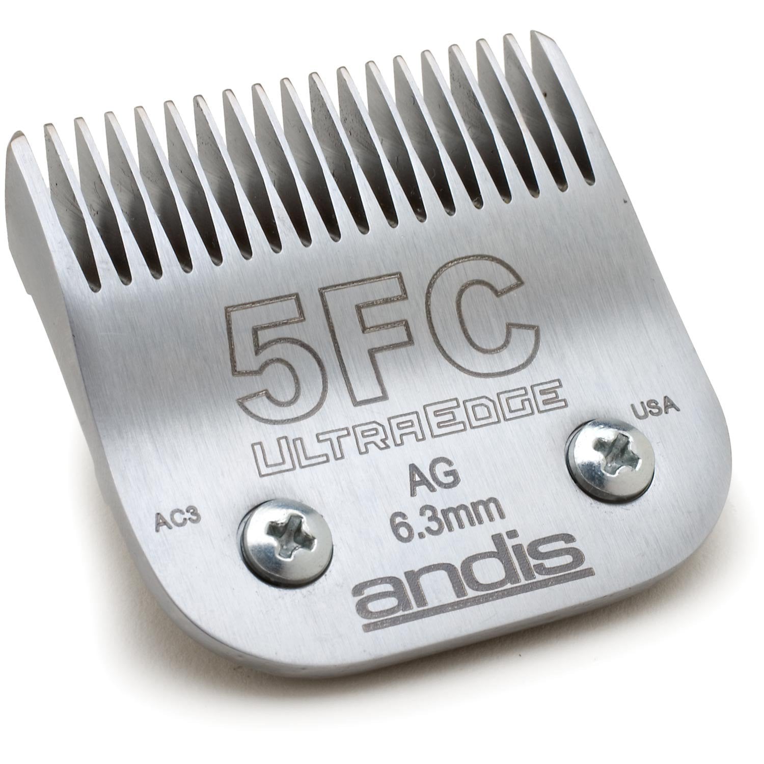 Andis 64122 UltraEdge 5FC blade close-up for precise, snag-free pet grooming.