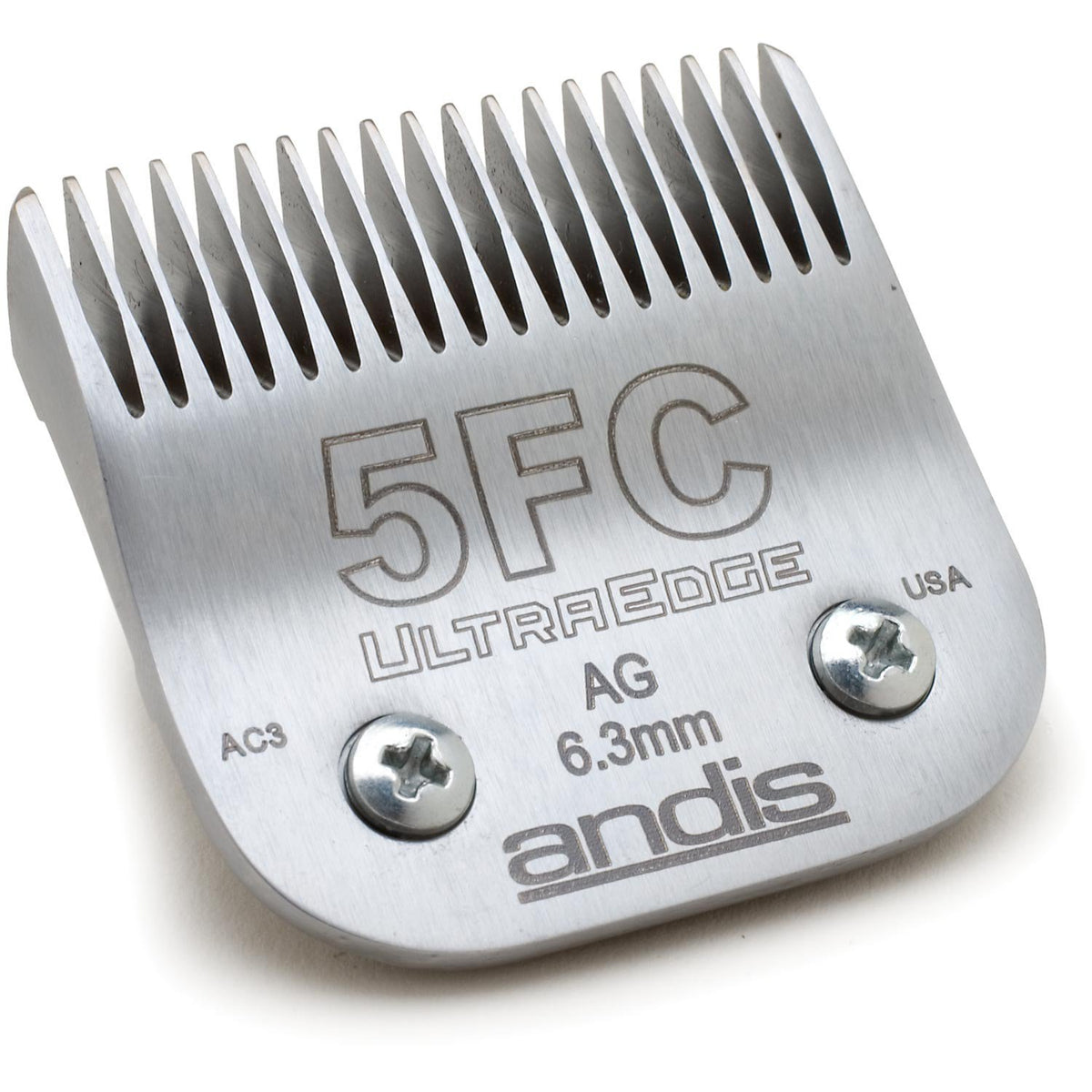 Andis 64122 UltraEdge 5FC blade close-up for precise, snag-free pet grooming.