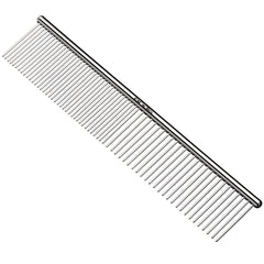 Andis 65730 comb with coarse and fine teeth in action for detangling.