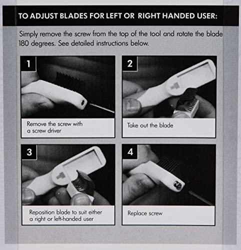 Andis dematting tool on dog coat illustrating shedding reduction after grooming
