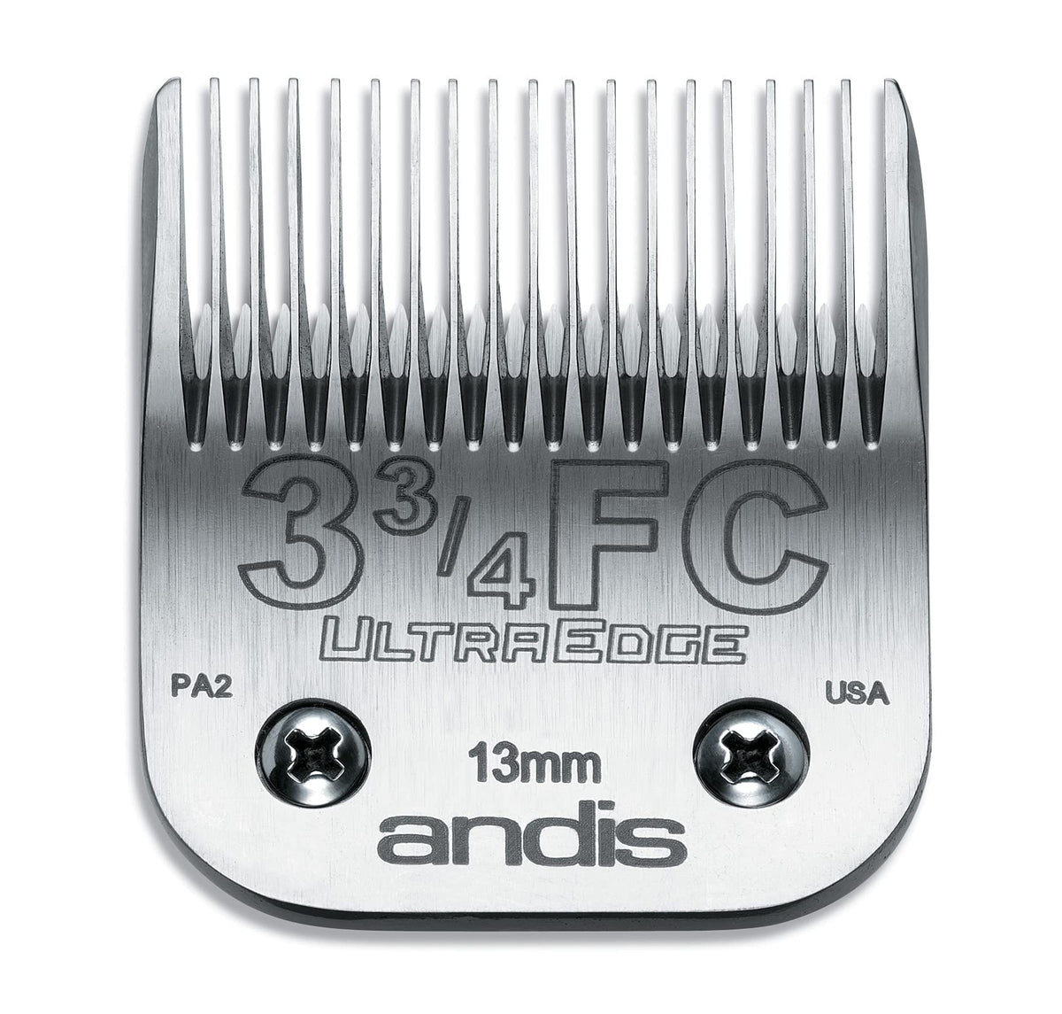 Andis carbon-infused UltraEdge dog clipper blade 64135 ready for precise 1/2-inch trims.