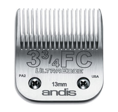 Andis carbon-infused UltraEdge dog clipper blade 64135 ready for precise 1/2-inch trims.