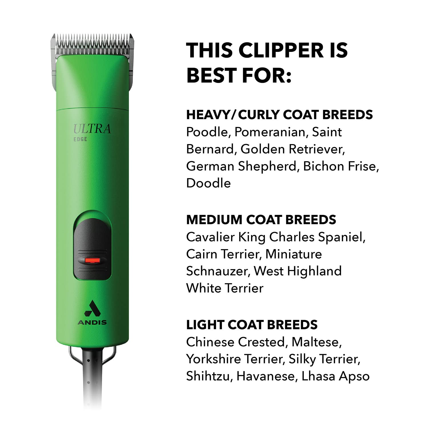 Andis clipper shatter-proof housing closeup reflecting durable construction.