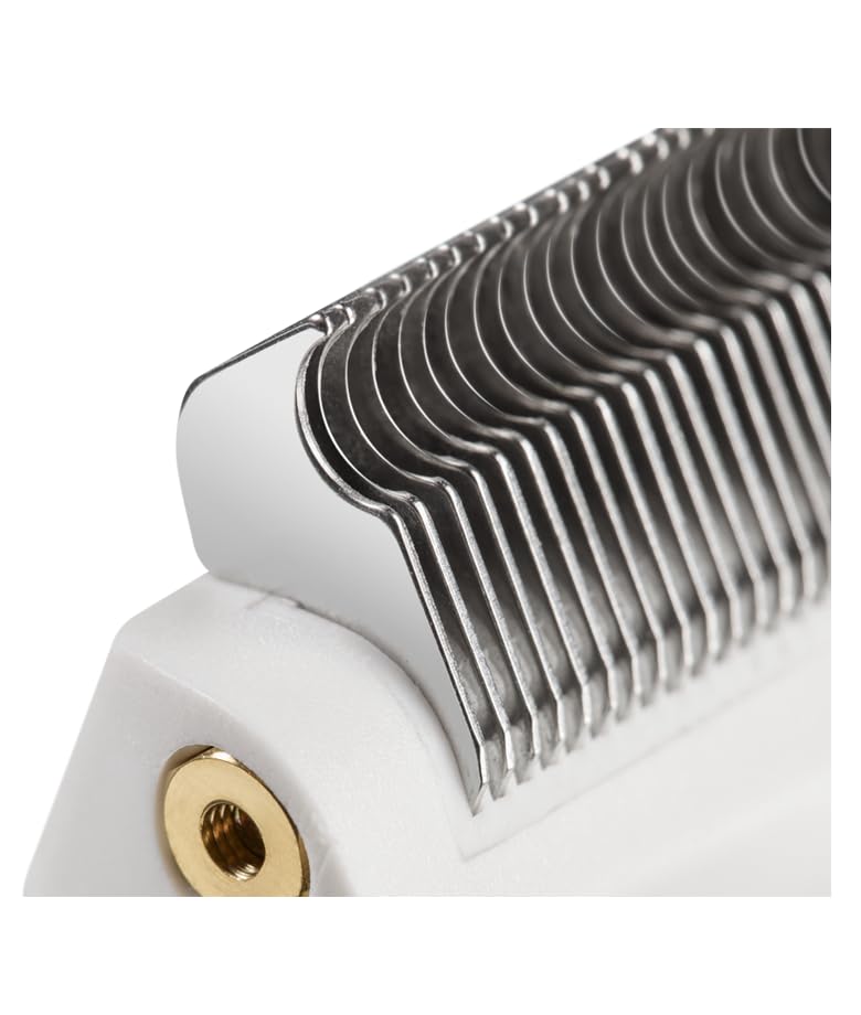 Andis Premium Fine-Tooth Deshedding Rake ergonomic handle for all-day salon comfort.