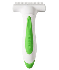 Andis Premium Fine-Tooth Deshedding Rake action shot for efficient undercoat removal.