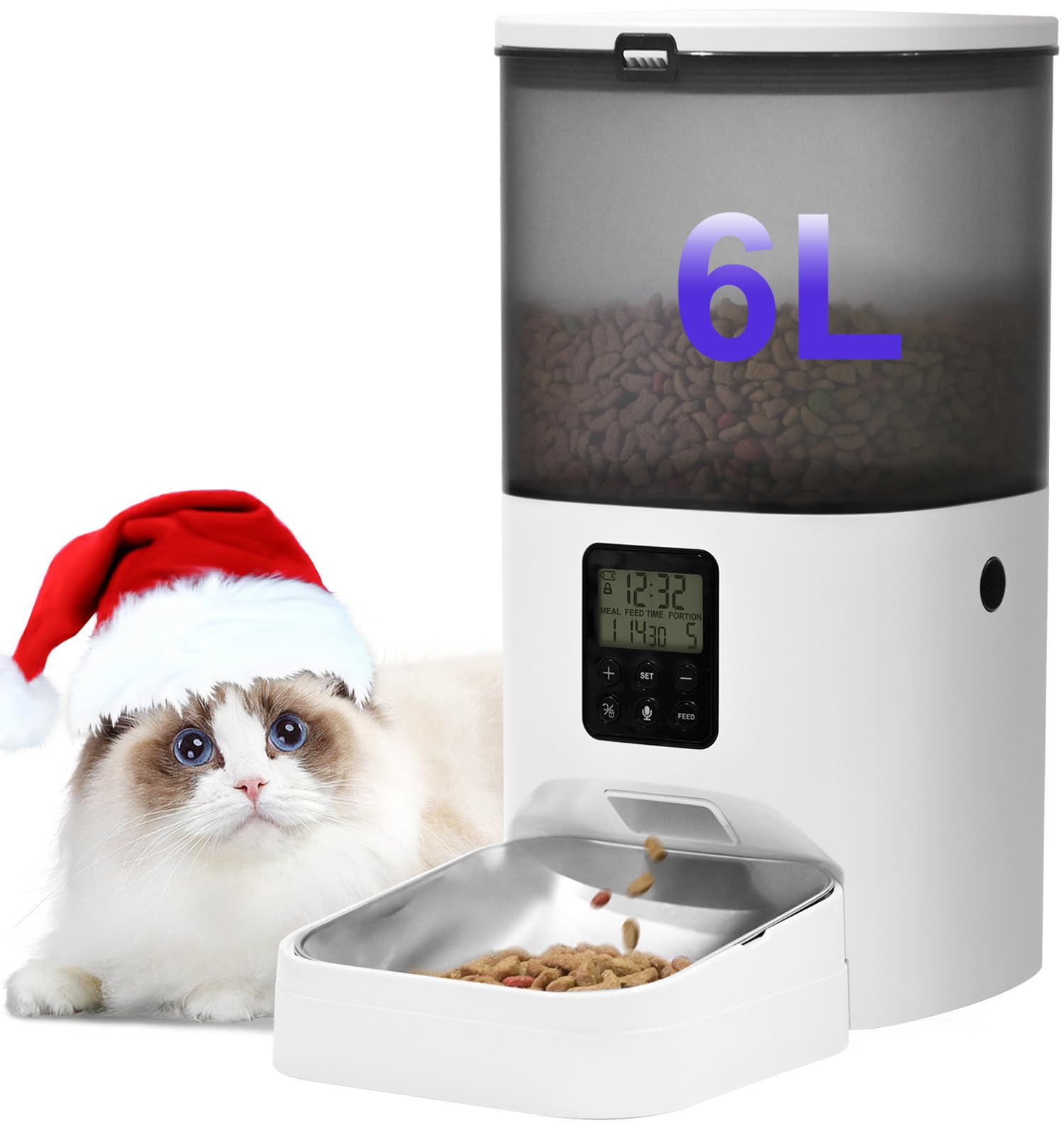 ANDOLL HOME automatic cat feeder top view for easy setup and scheduled meals