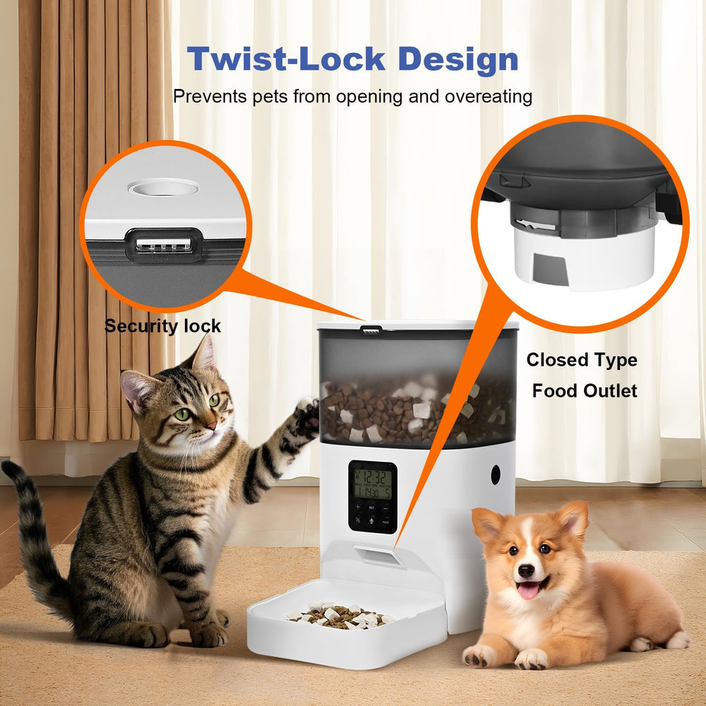ANDOLL HOME white pet feeder integrated into a cozy home setting.