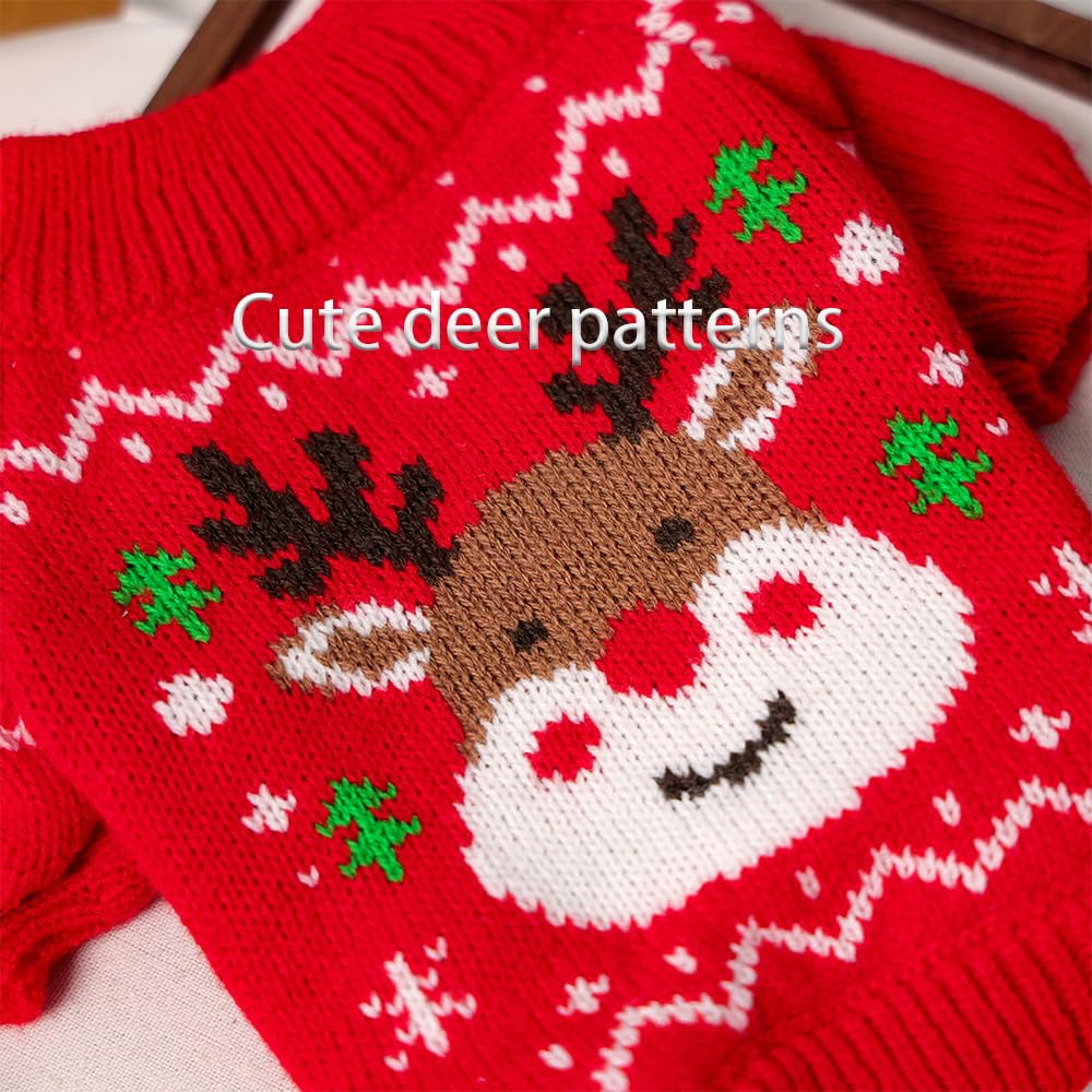 Anelekor Christmas cat sweater red knitwear suitable for tiny pets
