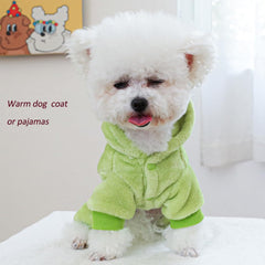 Anelekor Winter Dog Pajamas for small dogs back view comfy, easy dressing, and snug fit.