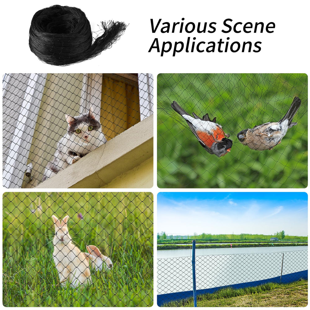 AnExer cat balcony net black mesh on railing shows unobtrusive safety.