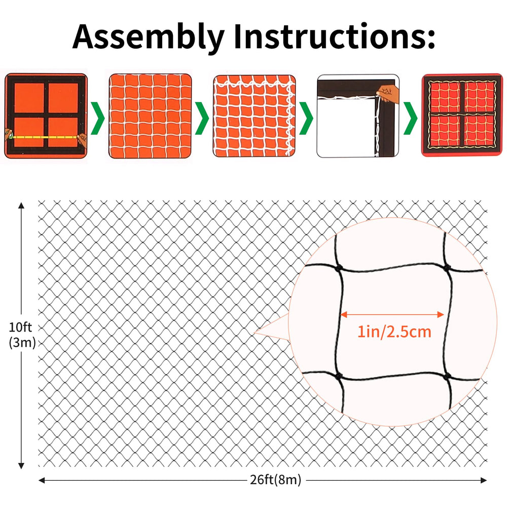 AnExer cat balcony net easy-installation guide demonstrates quick DIY setup.