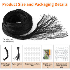 AnExer cat balcony net heavy-duty material protects small pets.