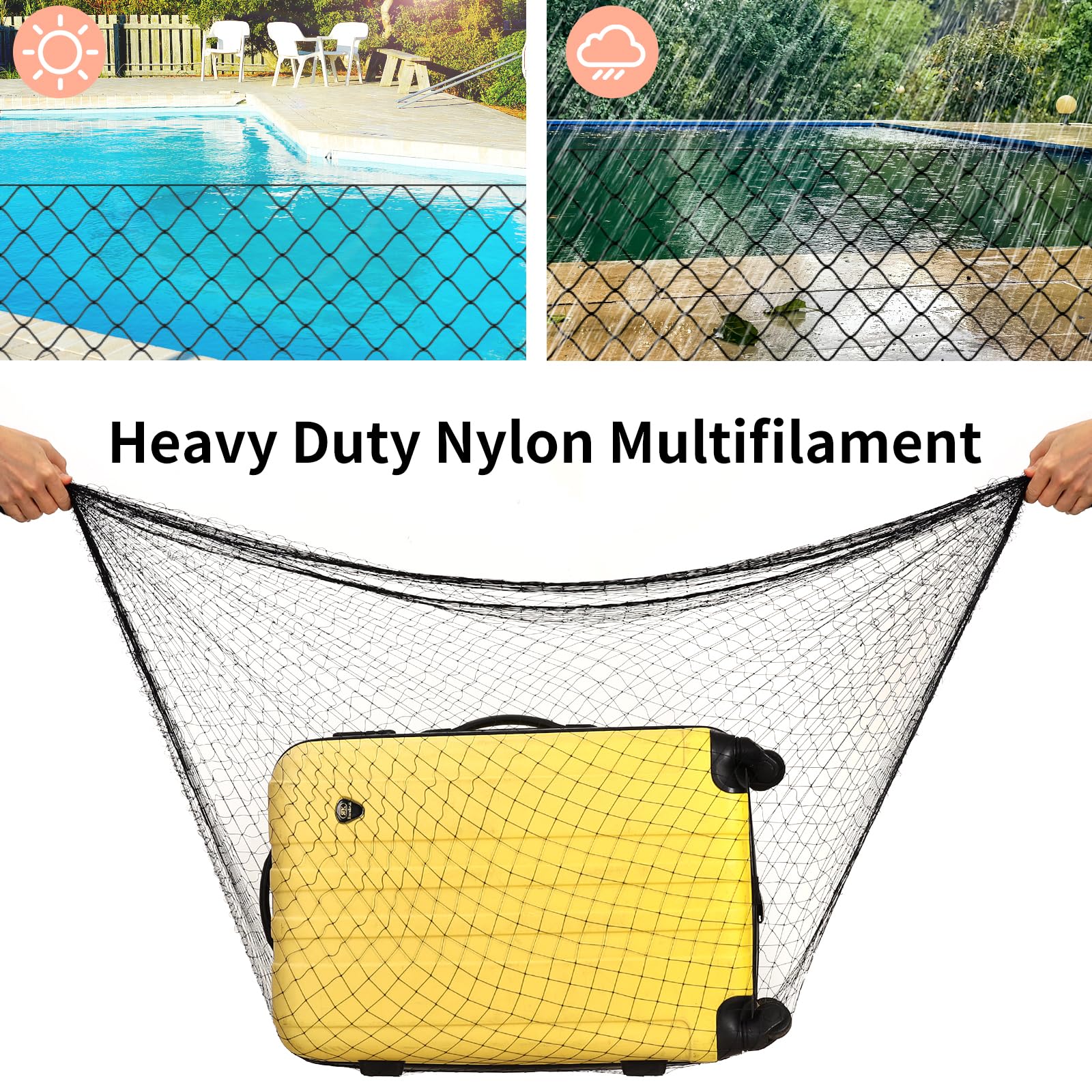AnExer cat balcony net mounting ropes and hooks illustrate secure attachment.