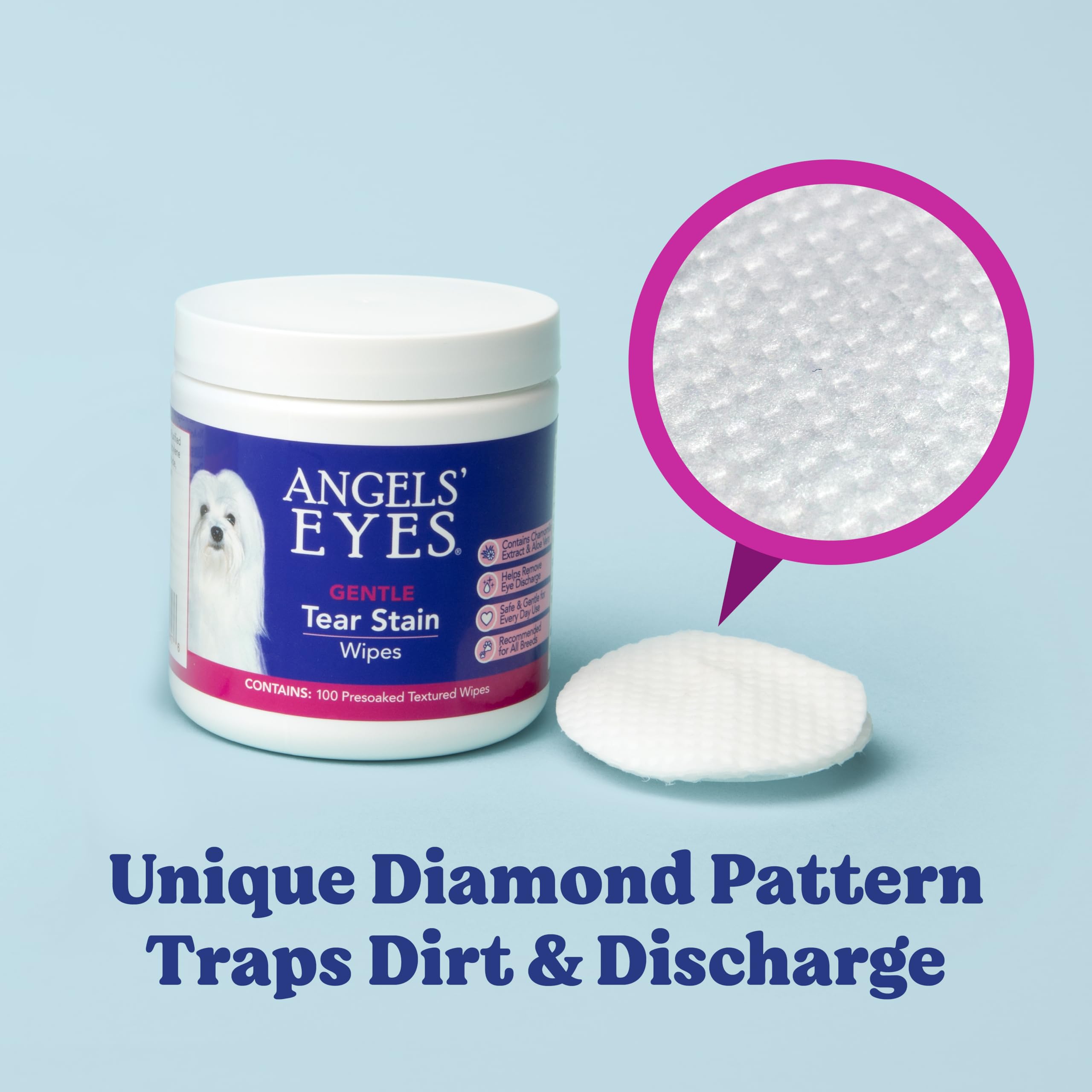 ANGELS' EYES 100ct pet eye wipes for dogs and cats, convenient care